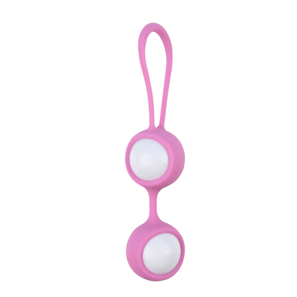 Ben Wa Balls Dengan Silicone Harness Dan Rolling Balls Untuk Latihan Kegel Pink