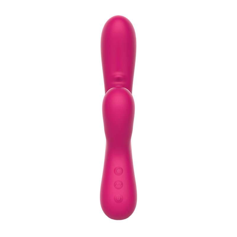 Duo Silicone Rabbit Dengan Fungsi Hisap Merah Muda