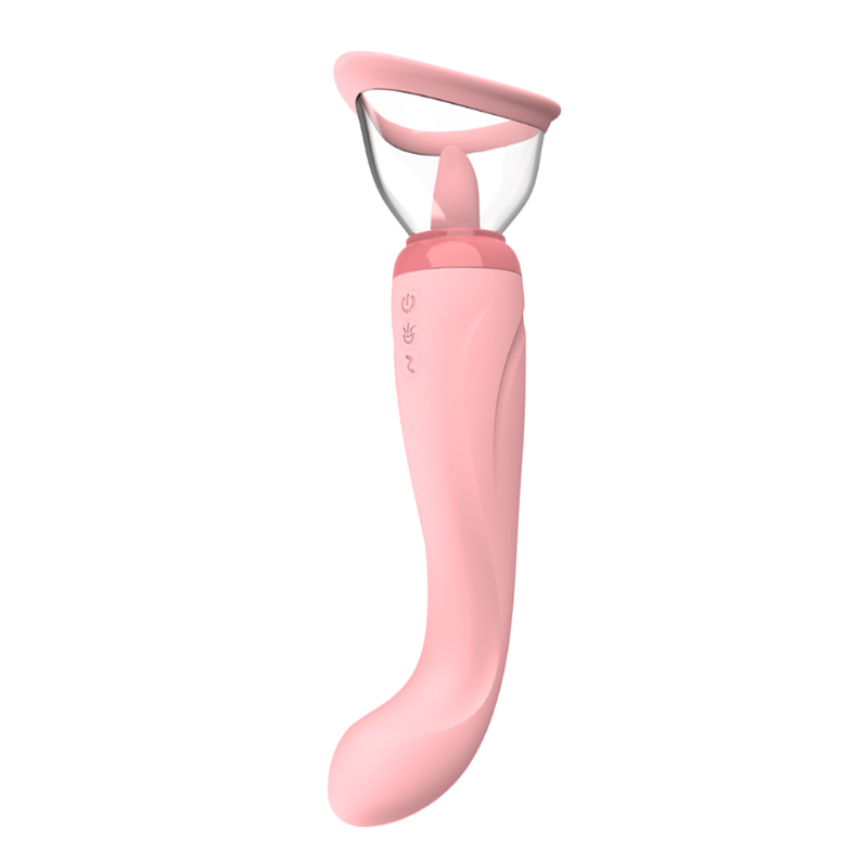 Menjilati vibrator dengan pompa mengisap